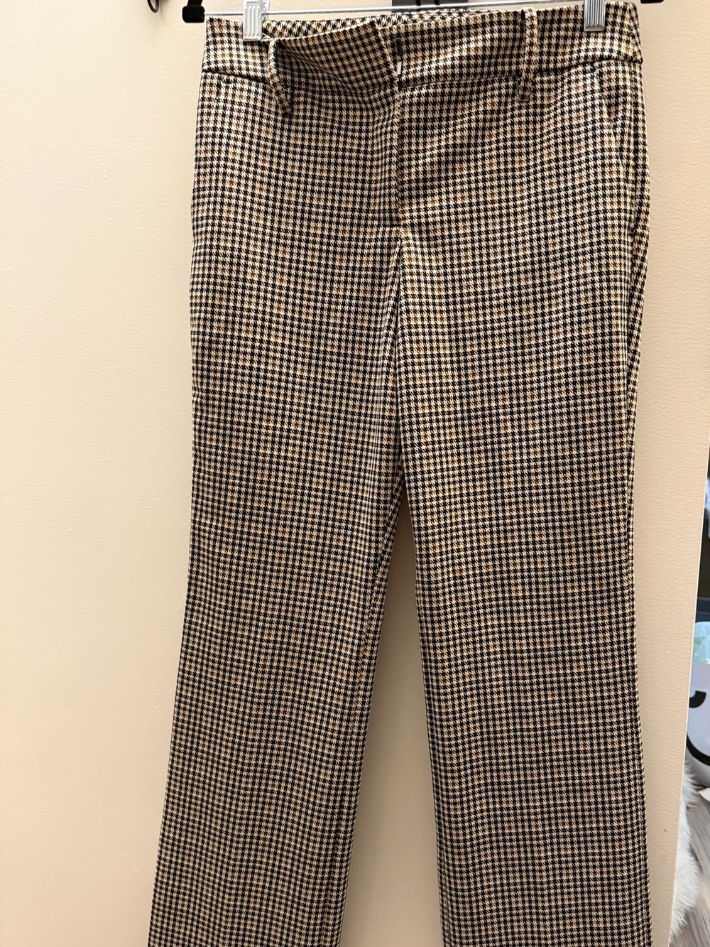 Ann Taylor women’s Houndstooth Dress Pants in Brown and Cream